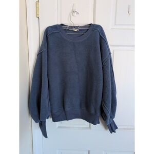 Anthropologie Pilcro Sweatshirt Womens Small Blue Sherpa Fuzzy Slouchy Sweater